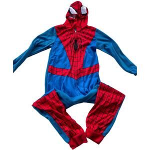 Marvel Spider Man jampsuit hoodie Boys Sz 10-12 Gently used